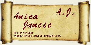 Anica Jančić vizit kartica